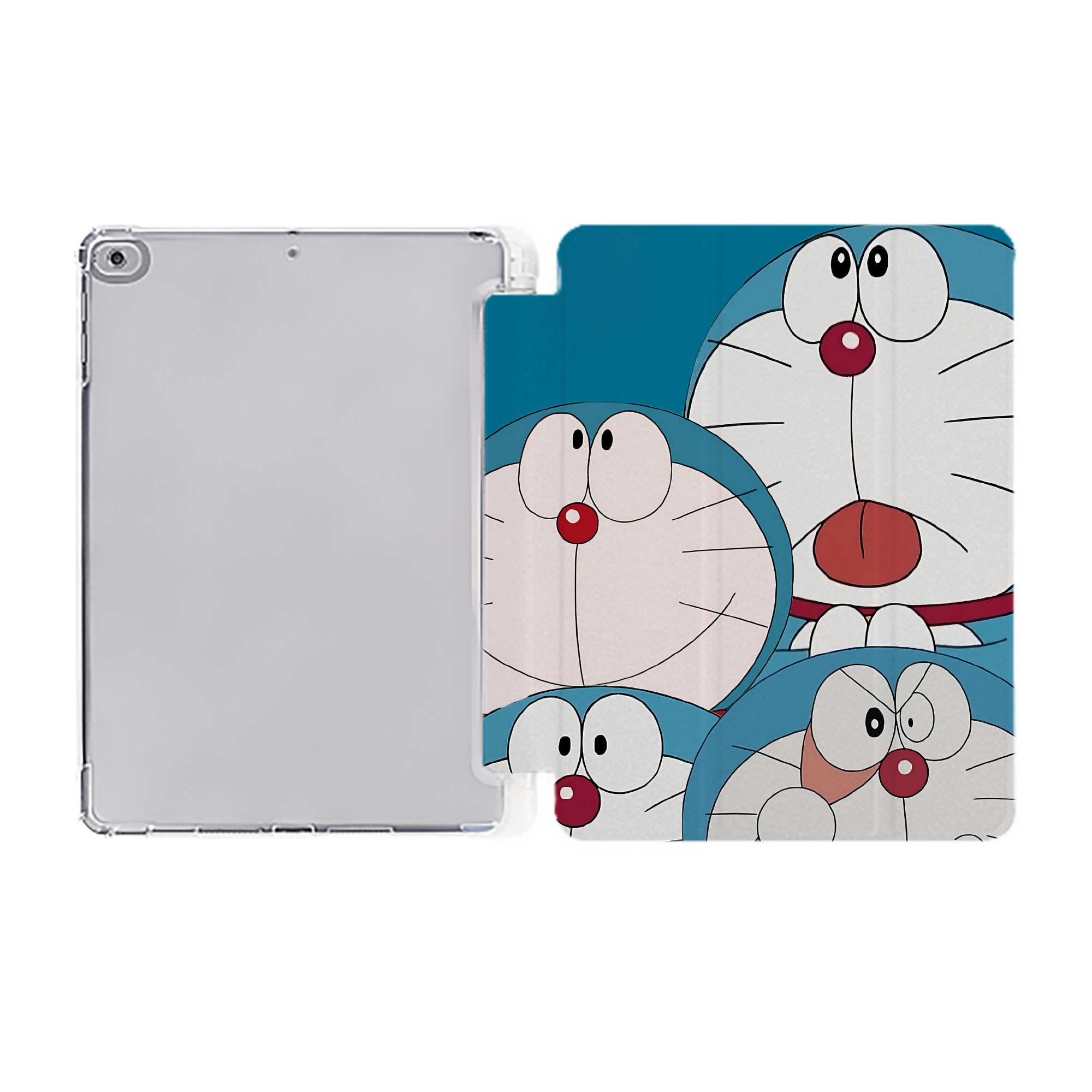 （画像用） ドラえもん Doraemon IPad ケース ペン収納付き 三つ折りスタンド PUレザー×シリコン 対応機種9.5/10.5/10.9インチ